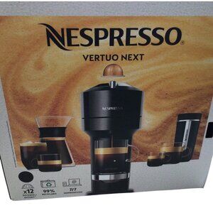 Nespresso Vertuo Next Coffee & Espresso Machine Black Includes 12 Capsules Bluet